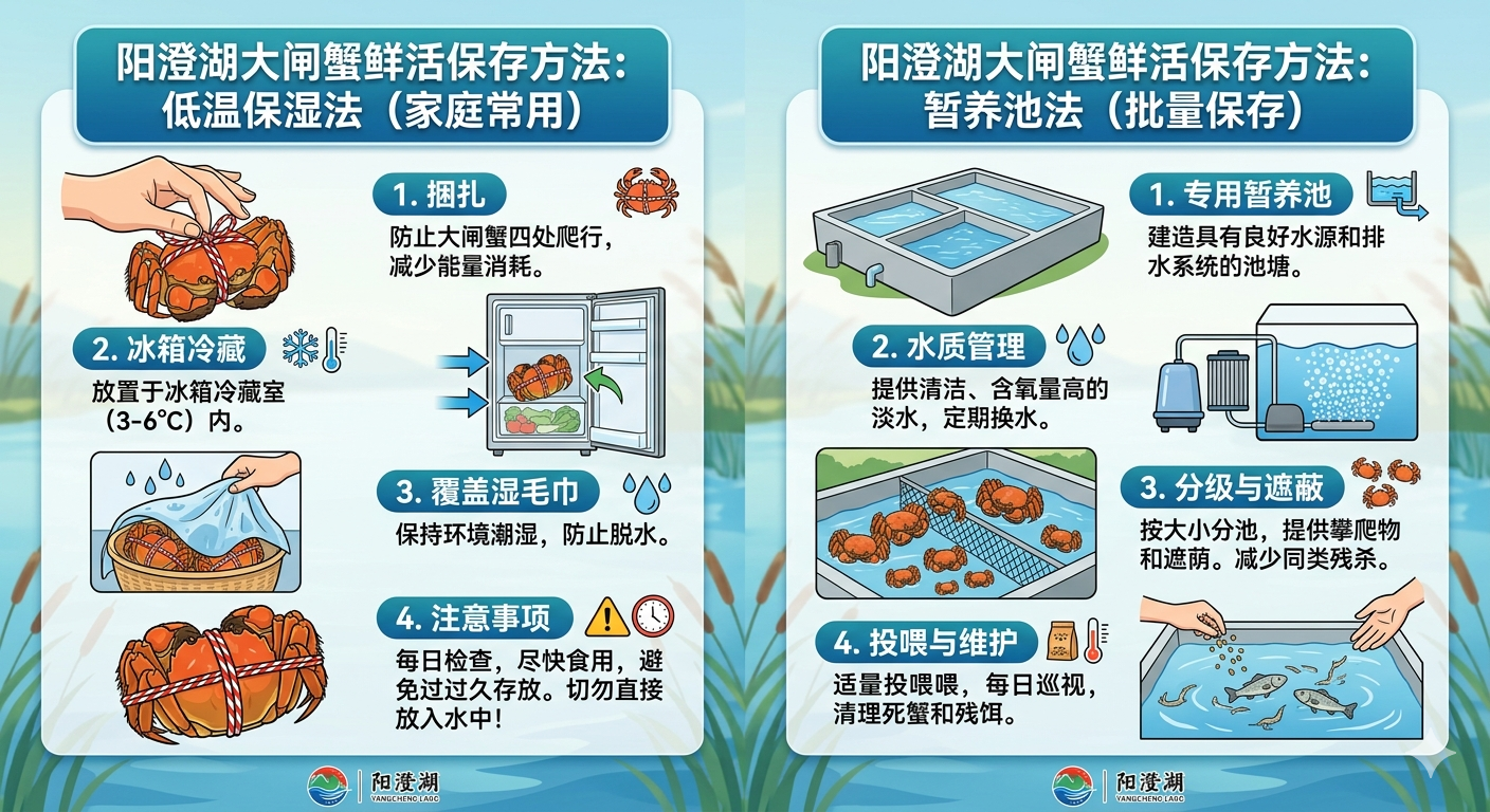 阳澄湖大闸蟹鲜活保存方法