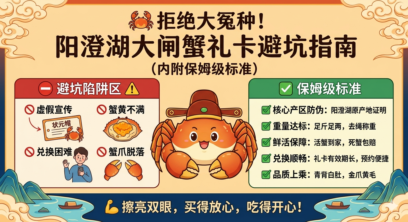 🦀拒绝大冤种！阳澄湖大闸蟹礼卡避坑指南（内附保姆级标准）